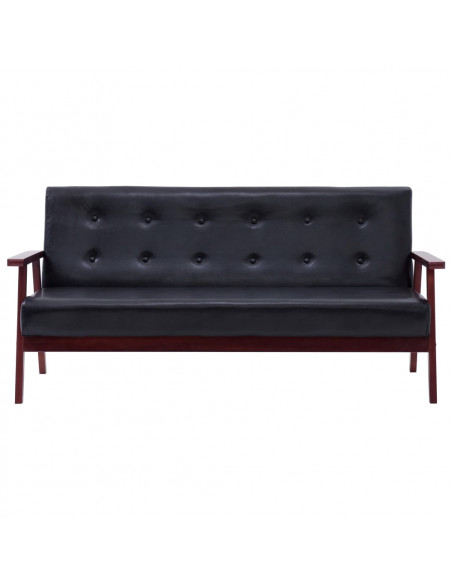 Set di Divani 2 pz Nero in Similpelle