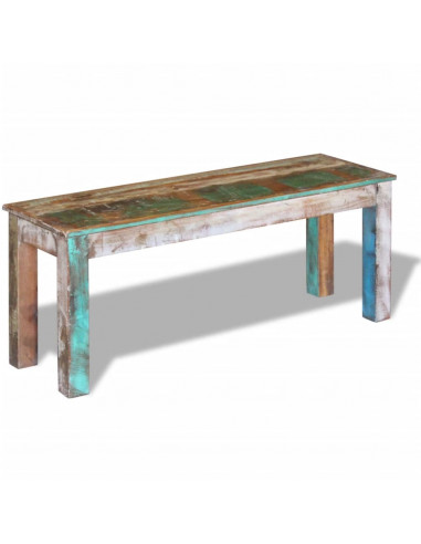 Panca in Legno Massello di Recupero 110x35x45 cm