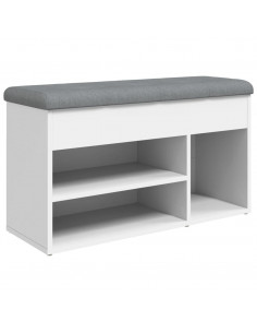 Panca Porta Scarpe Bianca 82x32x45,5 cm in Legno Multistrato 2