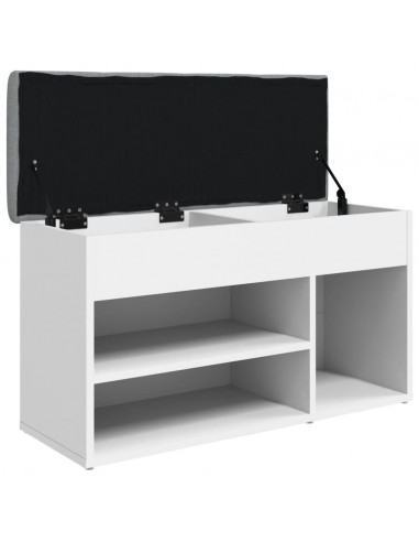 Panca Porta Scarpe Bianca 82x32x45,5 cm in Legno Multistrato
