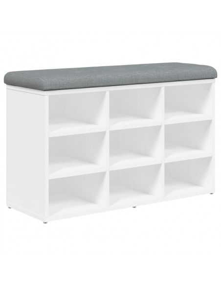 Panca Porta Scarpe Bianca 82x32x50 cm in Legno Multistrato