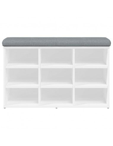 Panca Porta Scarpe Bianca 82x32x50 cm in Legno Multistrato