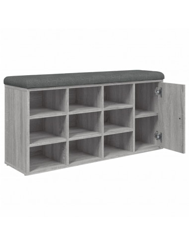 Panca Porta Scarpe Grigio Sonoma 102x32x50 cm Legno Multistrato
