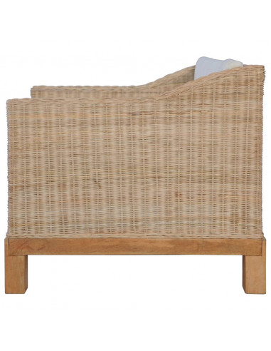 Set di Divani 2 pz con Cuscini in Rattan Naturale