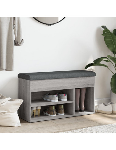Panca Porta Scarpe Grigio Sonoma 82x32x45,5cm Legno Multistrato
