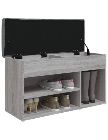 Panca Porta Scarpe Grigio Sonoma 82x32x45,5cm Legno Multistrato