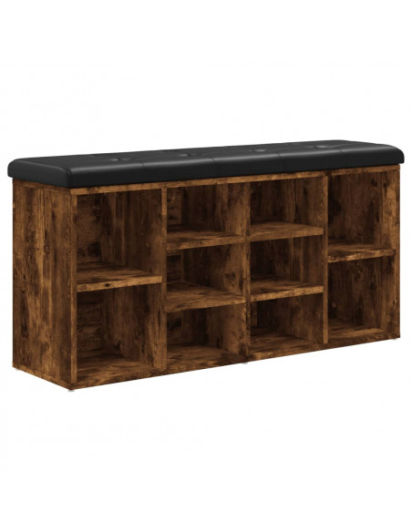 Panca Porta Scarpe Rovere Fumo 102x32x50 cm Legno Multistrato