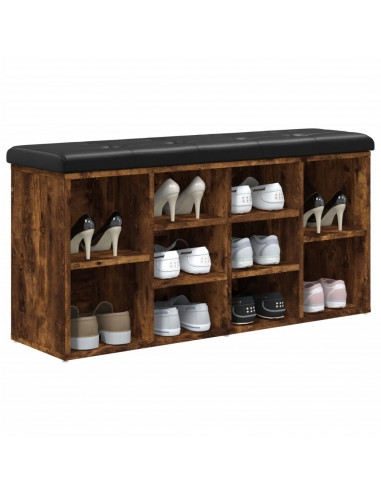 Panca Porta Scarpe Rovere Fumo 102x32x50 cm Legno Multistrato
