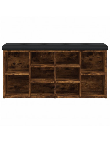 Panca Porta Scarpe Rovere Fumo 102x32x50 cm Legno Multistrato