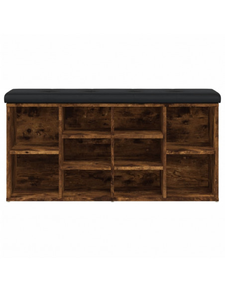 Panca Porta Scarpe Rovere Fumo 102x32x50 cm Legno Multistrato