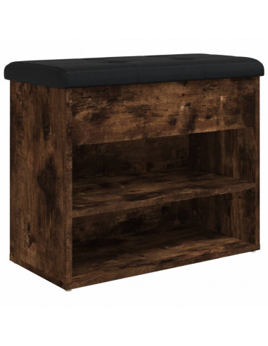 Panca Porta Scarpe Rovere Fumo 62x32x50 cm Legno Multistrato
