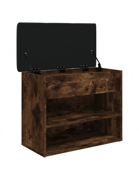 Panca Porta Scarpe Rovere Fumo 62x32x50 cm Legno Multistrato
