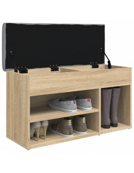 Panca Porta Scarpe Rovere Sonoma 82x32x45,5cm Legno Multistrato