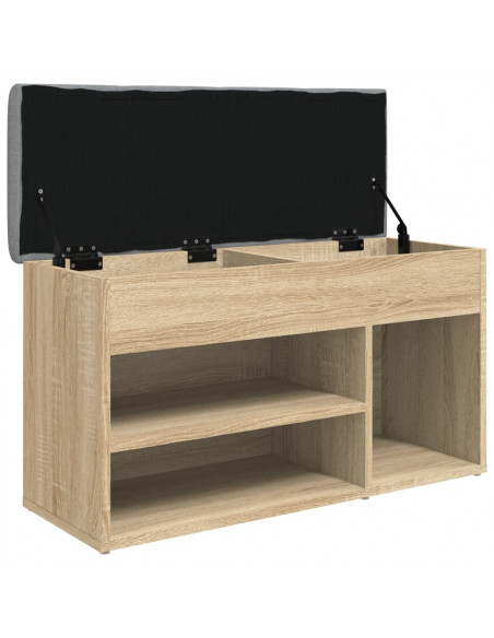 Panca Porta Scarpe Rovere Sonoma 82x32x45,5cm Legno Multistrato