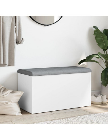 Panca Portaoggetti Bianca 82x42x45 cm in Legno Multistrato