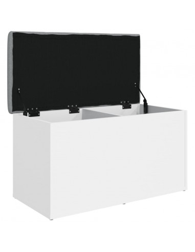 Panca Portaoggetti Bianca 82x42x45 cm in Legno Multistrato