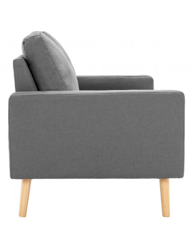 Divano a 2 Posti Grigio Chiaro in Tessuto