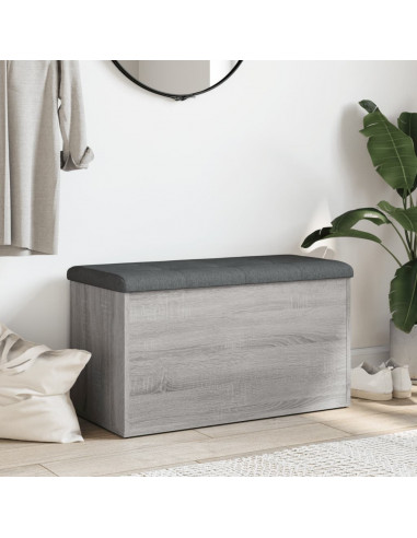 Panca Portaoggetti Grigio Sonoma 82x42x45 cm Legno Multistrato