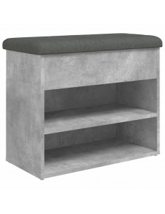 Panca Porta Scarpe Grigio Cemento 62x32x50cm Legno Multistrato 2