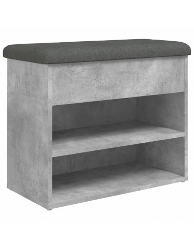 Panca Porta Scarpe Grigio Cemento 62x32x50cm Legno Multistrato