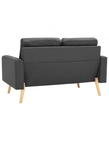 Divano a 2 Posti Grigio Scuro in Tessuto