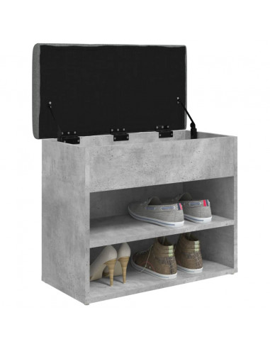 Panca Porta Scarpe Grigio Cemento 62x32x50cm Legno Multistrato