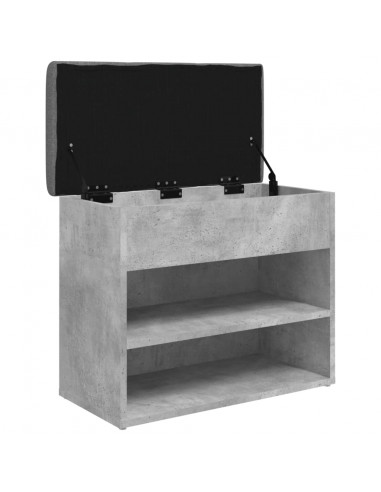 Panca Porta Scarpe Grigio Cemento 62x32x50cm Legno Multistrato