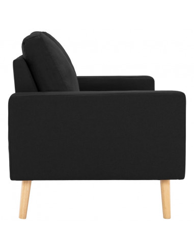 Divano a 2 Posti Nero in Tessuto