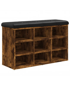 Panca Porta Scarpe Rovere Fumo 82x32x50 cm Legno Multistrato 2