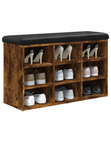 Panca Porta Scarpe Rovere Fumo 82x32x50 cm Legno Multistrato