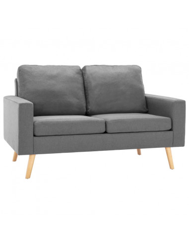 Set di Divani 2 pz in Tessuto Grigio Chiaro
