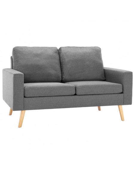 Set di Divani 2 pz in Tessuto Grigio Chiaro