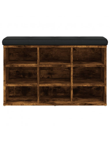 Panca Porta Scarpe Rovere Fumo 82x32x50 cm Legno Multistrato