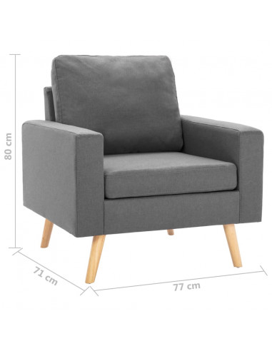 Set di Divani 2 pz in Tessuto Grigio Chiaro