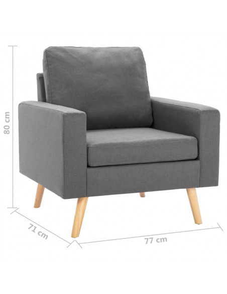 Set di Divani 2 pz in Tessuto Grigio Chiaro