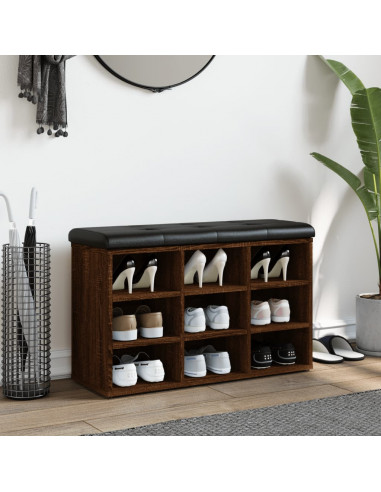 Panca Porta Scarpe Rovere Marrone 82x32x50cm Legno Multistrato