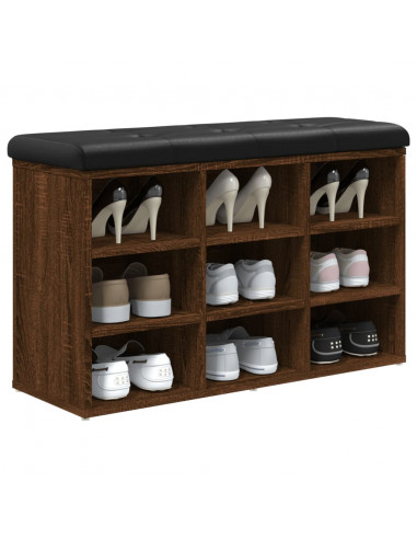 Panca Porta Scarpe Rovere Marrone 82x32x50cm Legno Multistrato