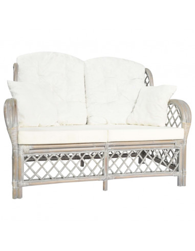 Divano a 2 Posti in Rattan Grigio