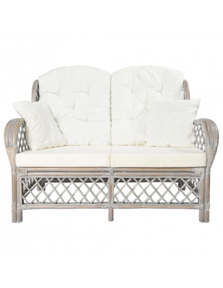 Divano a 2 Posti in Rattan Grigio