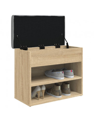 Panca Porta Scarpe Rovere Sonoma 62x32x50 cm Legno Multistrato