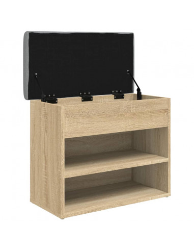 Panca Porta Scarpe Rovere Sonoma 62x32x50 cm Legno Multistrato
