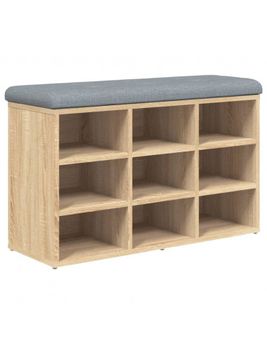 Panca Porta Scarpe Rovere Sonoma 82x32x50 cm Legno Multistrato