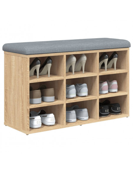 Panca Porta Scarpe Rovere Sonoma 82x32x50 cm Legno Multistrato