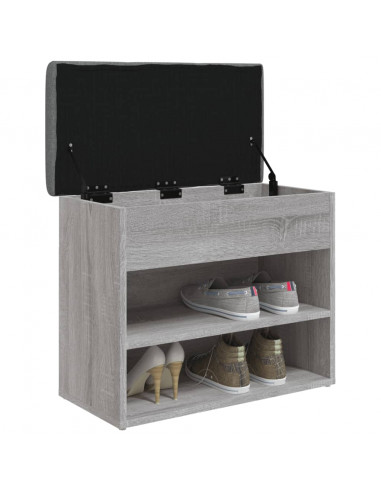 Panca Porta Scarpe Grigio Sonoma 62x32x50 cm Legno Multistrato