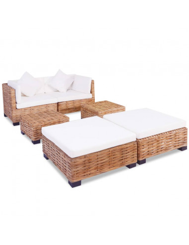Set Divano 16 pz in Rattan Naturale