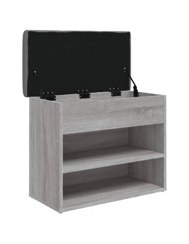 Panca Porta Scarpe Grigio Sonoma 62x32x50 cm Legno Multistrato