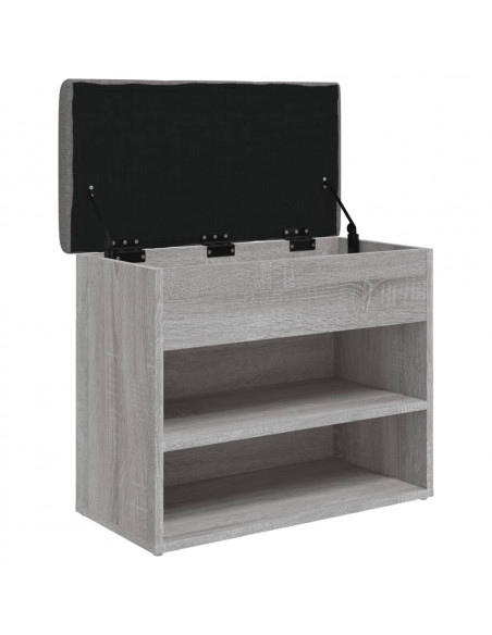 Panca Porta Scarpe Grigio Sonoma 62x32x50 cm Legno Multistrato
