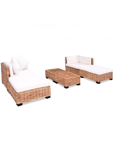Set Divano 16 pz in Rattan Naturale