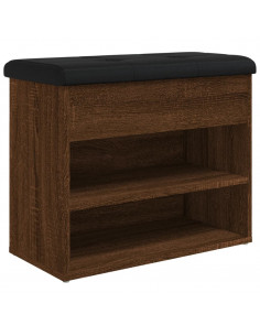 Panca Porta Scarpe Rovere Marrone 62x32x50cm Legno Multistrato 2