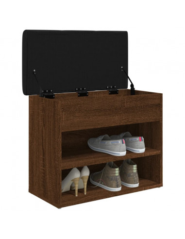 Panca Porta Scarpe Rovere Marrone 62x32x50cm Legno Multistrato